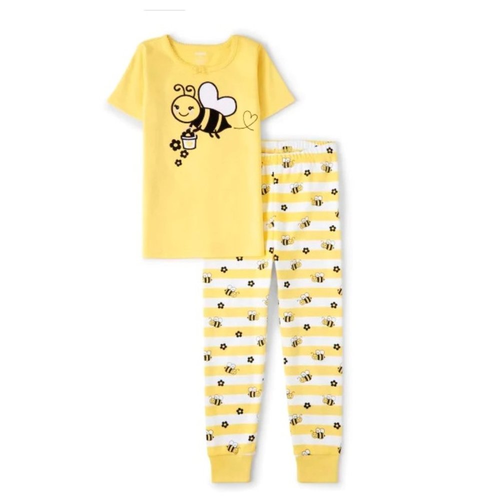 Gymboree Girls Yellow and Black Busy Bee Pajamas PJs  5T  NEW